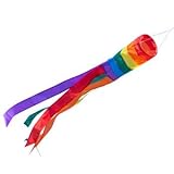 CIM Windsack - 100 Rainbow - UV-beständig und wetterfest - Ø11cm, Länge: 100cm - inkl. Kugellagerwirbelclip (Rainbow)