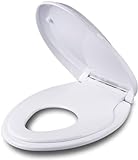 SADALAK WC-Sitz mit Absenkautomatik und magnetischem Töpfchentrainings-Bezug – verlängertes Design mit Schnellverschluss für Kinder – Weiß 47 cm