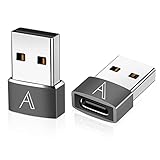 ALPHA USB auf Typ C Konverter Adapter für Samsung Galaxy Note 8/9, S8/S9, S8/S9 Plus, S10/10 Plus, S20/S20 Ultra, Huawei P20, P30 Pro, Google Pixel4/3/2/2 XL und andere Typ-C-Geräte (Grau)