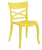 Indoor Stuhl, Outdoor Stuhl, Esszimmerstuhl, Design-Stuhl, Terrassenstuhl, Gartenstuhl, Landhausstuhl, stapelbar, Stuhlfarbe:Gelb