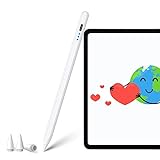 Stift für iPad, Pencil für Apple iPad (2018-2023)–Hochpräzise, Handflächenerkennung, 3 LED-Anzeige, Neigungsempfindlich, Magnetisches Pen Kompatibel mit iPad/iPad Pro/iPad Mini/iPad Air