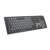 Logitech MX Mechanische kabellose beleuchtete Performance-Tastatur, Taktile leise Tasten, Hintergrundbeleuchtung, Bluetooth, USB-C, macOS, Windows, Linux, iOS, Android, Metall, Deutsches QWERTZ - G