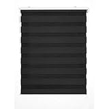 STOR PLANET | Tag- und Nachtrollos, Innenrollos für Fenster und Türen, für Küche, Wohnzimmer, Schlafzimmer, große Fensterläden, bis zu 1,8 m Breite, Graphitgrau, 120 x 180