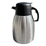 Thermokanne Isolierkanne Edelstahl 1,5L, Edelstahleinsatz,, Doppelwandisolierung, große Öffnung, ideal als Kaffeekanne oder Teekanne, Kanne für 10 Tassen