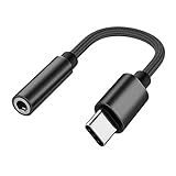 PADCR USB C Kopfhörer Adapter, USB-C zu 3,5mm Klinke Kopfhörer Audio Adapter, Universell… (Black)…