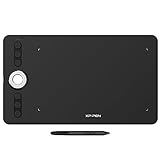 XP-PEN Deco 02 Grafiktablet Drawing Tablet Pen Tablet batterieloser Stift mit 8192 Druckstufen mit Radiergummi und Express Tasten (schwarz)