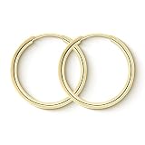 EDELIND 585 Creolen Gold 25mm Breite 1,5mm Hoop Ohrringe Set 14 K Gelbgold Basic Ohrschmuck Damen Herren Ohrringe Echtgold mit Schmuck Geschenk Box