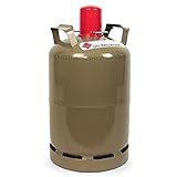 CAGO Camping Gas-Flasche (Leer) - Befüllbarer 11kg Gas-Behälter mit Gasregler-Schlüssel mit Magnet für Gas-Grill, Gas-Kocher, Wohnwagen, Heizung etc.