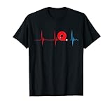 Feuerwehrmann-Schlauch mit rotem Herzschlag EKG Puls Feuerwehrmann Rettungsschlauch T-Shirt