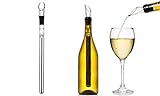 Wine Sceptre Weinkühlstab mit Belüfter aus Edelstahl - Premium Weinkühler - Weingenuss in Sommelier-Qualität - Geschenk Frauen Männer - Rot und Weißwein Geschenkset