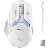 inphic IN9 Gaming Maus kabellos, echte Tri-Mode 2,4G Wireless/Type-C Wired/Bluetooth Maus, 10k DPl, vollständig programmierbar, RGB-Beleuchtung, Hyperspeed wiederaufladbare Funkmaus für Laptop PC