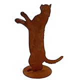 Rostikal Edelrost Dekofigur Katze 40 cm stehend auf Bodenplatte Garten Rost Deko Gartendeko Vintage