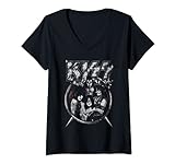 Damen Kiss – Hochmetall-Portrait T-Shirt mit V-Ausschnitt