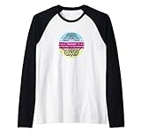 Butterfly Sunset Retro Vintage Sunset Insect Colorful Cicada Raglan