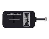 Micro USB Qi induktive Lade-Empfänger [Schmalseite nach oben] - kabellose Ladegerät Aufladen Empfänger Modul für Android Handy Xperia E5, Z5, Samsung J3, J5, Galaxy S7, Huawei Mate, Moto, LG G Stylo