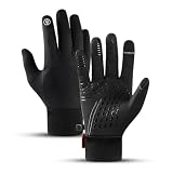 NANQUAN Fahrrad Handschuh Herren,Winterhandschuhe Wasserabweisende Touchscreenhandschuhe,Winddichte Laufhandschuhe rutschfeste,Winterhandschuhe Fahrrad Sporthandschuhe,Handumfang 18~22