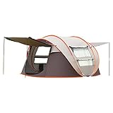 SUYUDD Instant-Familienzelt Für Camping, Wandern Automatisches Campingzelt 2 Zweites Setup Pop-Up-Zelt - 2 Große Türen Und 2 Mesh-Fenster Sonnenschutz Strandzelt