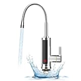 babikeen Wasserhahn mit Durchlauferhitzer, Elektrischer Wasserhahn mit Durchlauferhitzer, 360° Drehbarer LED Durchlauferhitzer Wasserhahn, 220V 3000W Elektrischer W