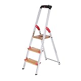 WYRSS Stepladders 3-Stufen-Leiter Leichter Zusammenklappbarer Tritthocker Mit Praktischem Werkzeughandgriff Und Stabilem Breitem Pedal Aluminium-Stehleiter Klappbare Trittleiter