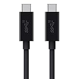 Belkin USB-3.1-Kabel (USB-C-Stecker/USB-C-Stecker, 1 m lange, 10 Gbit/s, 4K, 100 W/5 A PD, kompatibel mit MacBook, MacBook Pro) schwarz