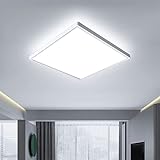 OTREN LED Deckenleuchte Flach, 24W Deckenlampe Quadrat 6500K, Modern Panel Lampe für Badezimmer Küche Wohnzimmer Schlafzimmer Flur, Kaltesweiß, IP44, Ø23CM