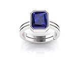 DENMOUS Kirti Sales Gems 3.25 Ratti Earth Mined AAA+ Qualität Natürlicher blauer Saphir Neelam Panchdhatu Versilberter verstellbarer Edelsteinring für Damen und Herren (Lab – zertifiziert) – AMZ4452,