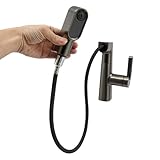 Intelligenter Wasserhahn bad mit LED Höhenverstellbar Waschtischarmatur Ausziehbar 360° Drehbarer Waschtischhahn mit 3 Wasserauslass-Modi Gunmetal G