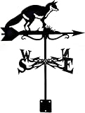 Metall-Fuchs-Silhouette, Wetterfahne, Gartenpfahl, Windanzeige, Werkzeug, einfach zu bedienen, mit Halterung für Hof oder D