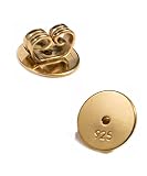 XXL Verschluss für Ohrstecker Gold Silber 925, 8mm Ohrmutter für große Ohrringe und große Ohrlöcher, Ohrringheber, Rückstecker, Gegenstecker, Ohrstopper, Butterfly Verschlü