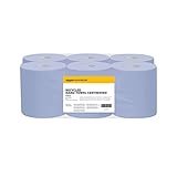 AmazonCommercial Recycelte blaue Papierhandtücher- Innenabwicklung/Innenabrollung, 20*30 cm - 2 lagig - 6 Packungen, 2700 Blatt