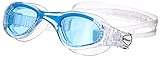 Cressi Flash - Premium Erwachsene Schwimmbrille Antibeschlag und 100% UV Schutz, Transparent/Hellblau - Blau Linsen, One Size