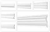 HEXIMO 2 Meter Wandleisten aus Styropor XPS - Hochwertige Stuckleisten leicht & robust im modernen Design - (FG1-20x10mm) Friesleisten Zierleisten Styroporleisten Wandzierleisten Stuckleisten