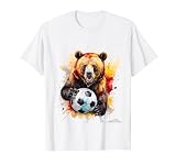 Bär Fußball Bunt Deutschland Tier Aufdruck Design Print T-S