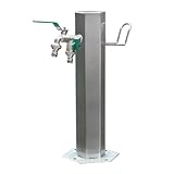 Edelstahl-Wassersäulenarmatur für den Außenbereich, mit Schlauch-Aufhängehalterung, 50 cm Hö