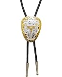 wexpress Bolo Tie Westernkrawatte Lederkordel German Silver Long