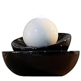 Zen'Light Zen Flow Zimmerbrunnen mit LED-Beleuchtung, aus Keramik, schwarz/weiß, 23 x 23 x 18 cm