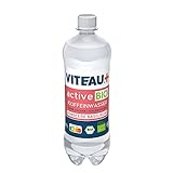 VITEAU+ Active Bio Himbeer-Basilikum 18 x 500 ml, Koffeinwasser mit natürlichem Himbeerbasilikumaroma, Ökologisch, Nachhaltig, Klimaneutral, 100% recycelte Flasche, Ohne Zucker, Kalorienfrei