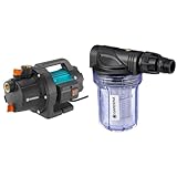 Gardena Gartenpumpe 3000/4 Basic: Bewässerungspumpe mit 3000 l/h Fördermenge & Pumpen-Vorfilter für Wasserdurchfluss bis 3000 l/h: Effektiver F