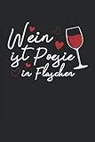 Wein ist Poesie in Flaschen: DIN A5 Heft kariert 120 Seiten (Kariert) Notizbuch für Weinkenner, Weinliebhaber und alle die gerne Wein trinken.