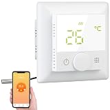 revolt Raumthermostat: WLAN-Fußbodenheizungs-Thermostat mit Sprachsteuerung und App, weiß (WiFi Thermostat Raumthermostat, Smart Thermostat Fußbodenheizung, Infrarotheizung)