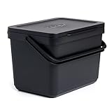 TATAY Biomülleimer Küche 6L | Organischer Abfalleimer Smart ohne Halterung | Kompaktes und Funktionales Design | Aus 100 % Recyceltem Material | 26,5x20,5x18,5 cm, Schw