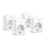 TP-Link Tapo P100 Smart WLAN Steckdose,Alexa Steckdose 4er Pack, Smart Home WiFi Steckdose, Alexa Zubehör,funktioniert mit Alexa,Google Home,Tapo App, Sprachsteuerung, M