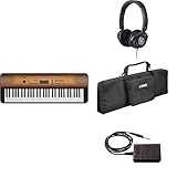 Yamaha Digitalkeyboard PSR-E360MA, Maple — Digitales Einsteiger-Keyboard im Paket mit HPH-150-Kopfhörern, Keyboardtasche SC-KB630 und S