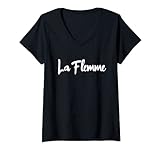Damen La Flemme – Lazy – Frankreich – französische Zitate mit französischem Spruch T-Shirt mit V-Ausschnitt