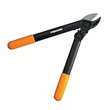 Fiskars PowerGear Amboss-Getriebeastschere für trockenes und hartes Holz, Antihaftbeschichtet, Gehärteter Präzisionsstahl, Länge: 39 cm, Schwarz/Orange, L31, 1000581