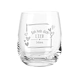 GRAVURZEILE Leonardo Tivoli Teelicht Glas - Ich hab dich Lieb Design - Personalisiert mit Wunschnamen - Geschenk zur Hochzeit, Verlobung, Jahrestag & Valentinstag