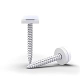 VOOXA Premium 50 Stück Fensterbankschrauben 3,9 x 22mm Edelstahl A2 mit Polyamidscheibe und Abdeckkappen Weiß RAL9016, für Alu und Kunststoff Fensterrahmen, TX15