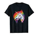 Regenbogen Gruseliges Zombie-Einhorn und buntes LGBTQ Halloween T-Shirt