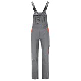 BWOLF SIGMA Latzhose Herren Arbeitshose Schutz-Latzhose mit multifunktionalen Seitentaschen, Rückentaschen (Grau/Orange, XL)