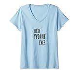 Damen BEST YVONNE EVER | Funny Cute - Men Women Kids - Name - T-Shirt mit V-Ausschnitt